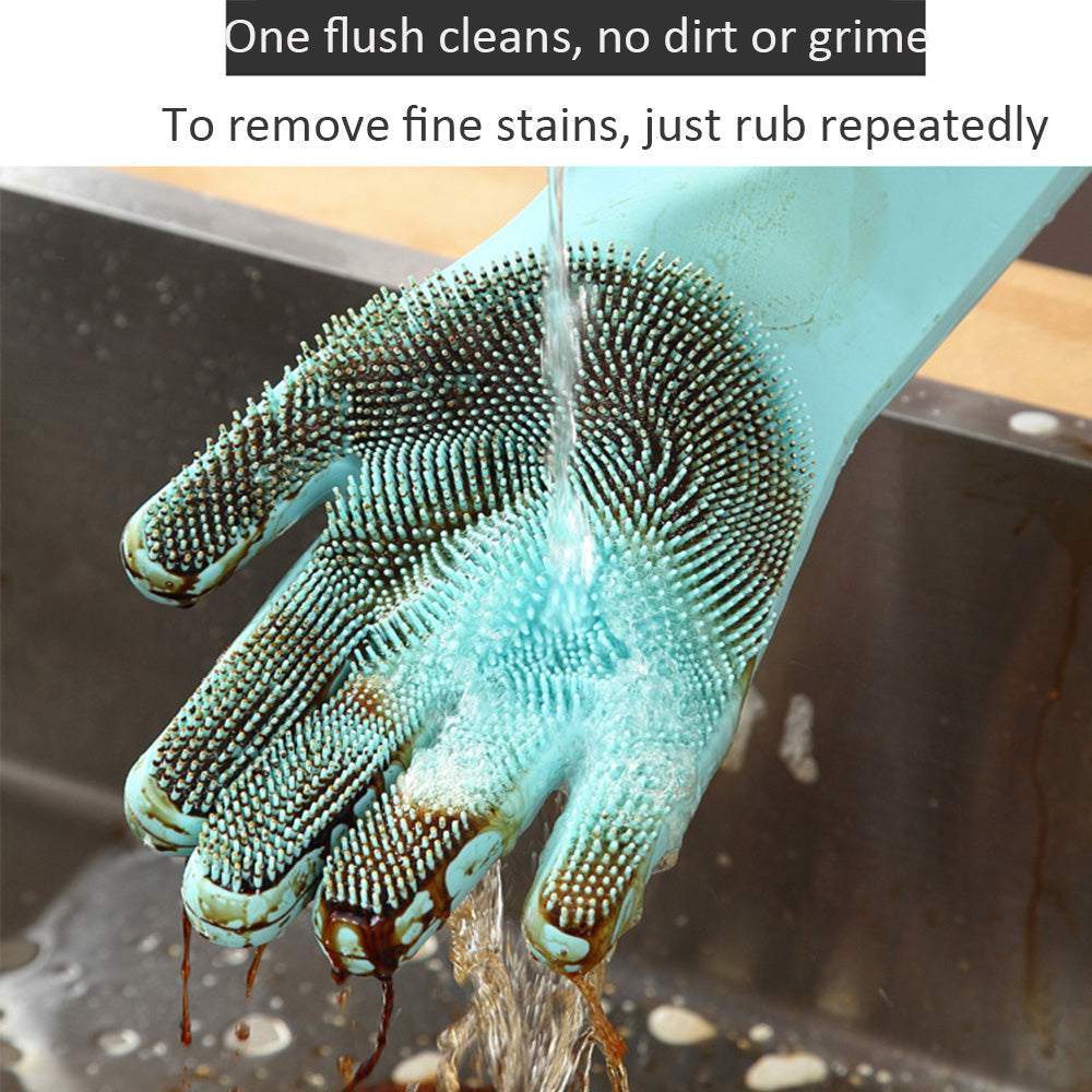 Magic Silicone Cleaning Gloves – Multipurpose Dish & Pet Washing Tool (1 Pair )