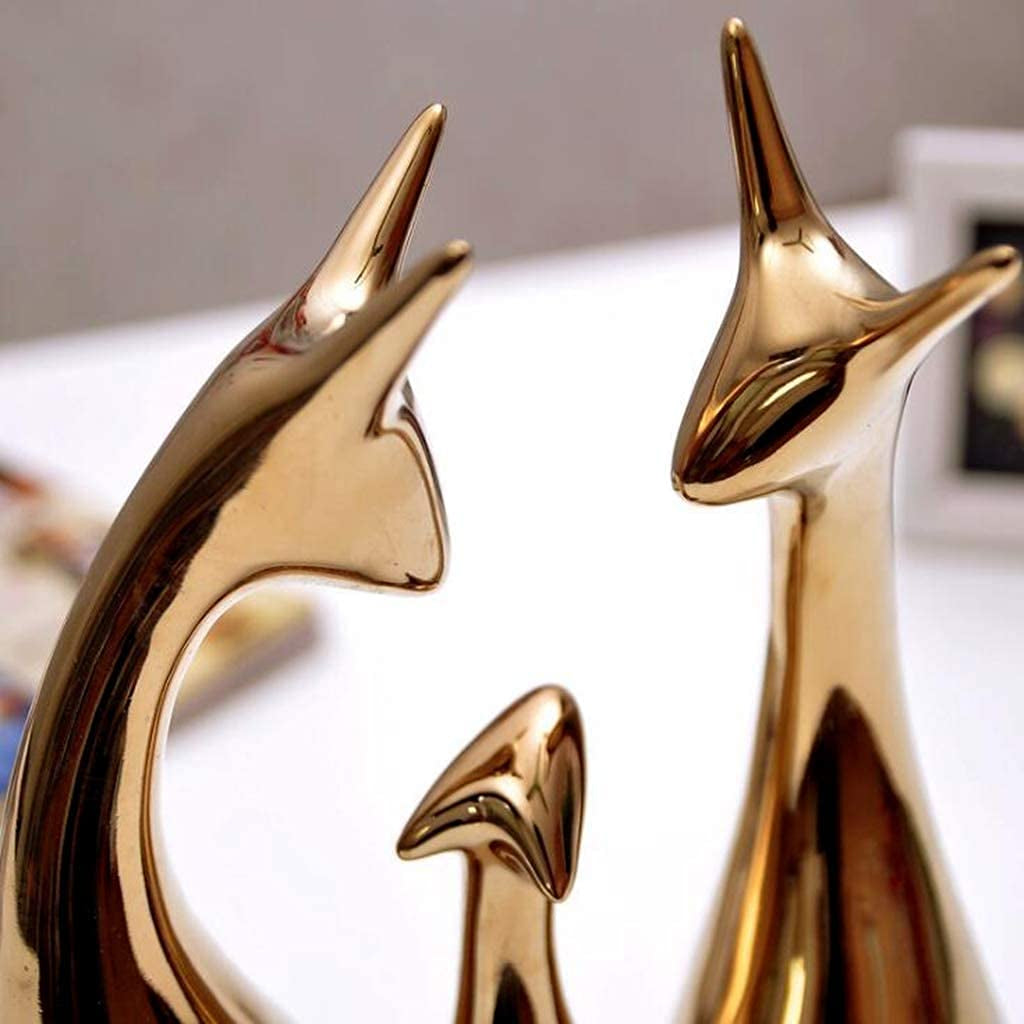 Elegant Golden Deer Family Set – Premium Ceramic Home Decor
