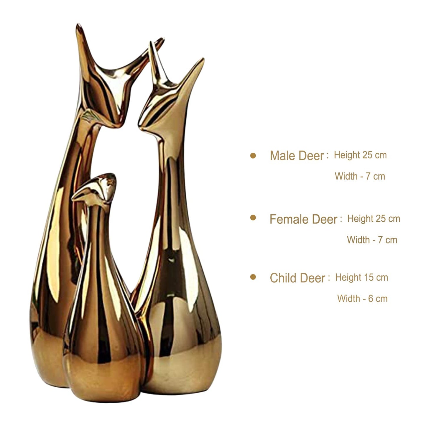 Elegant Golden Deer Family Set – Premium Ceramic Home Decor