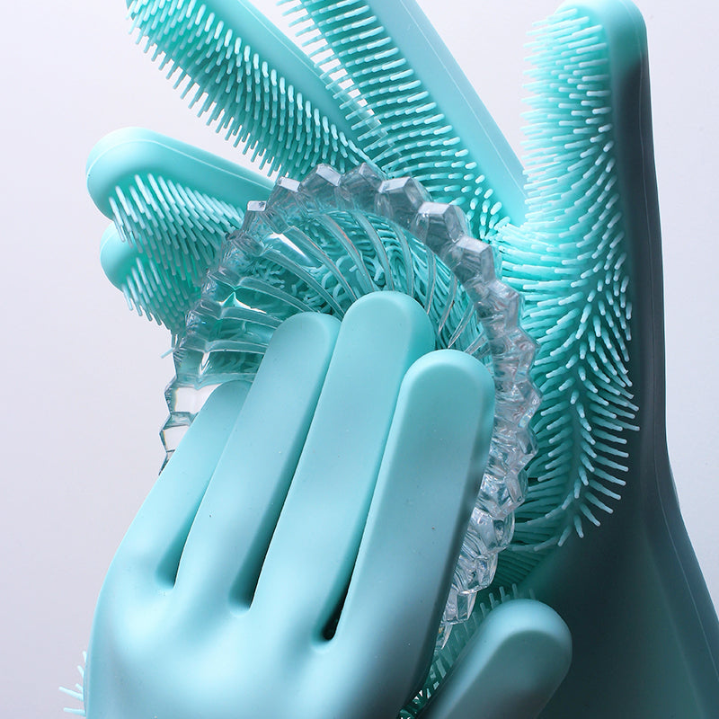 Magic Silicone Cleaning Gloves – Multipurpose Dish & Pet Washing Tool (1 Pair )