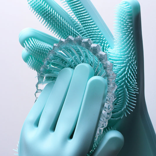 Magic Silicone Cleaning Gloves – Multipurpose Dish & Pet Washing Tool (1 Pair )