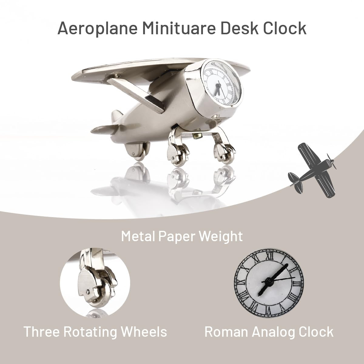 Stylish Aeroplane Clock – Desk Decor with a Twist