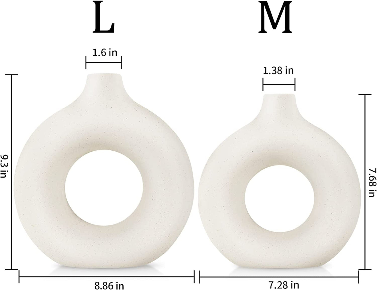 Minimalist Ceramic Donut Vase – Perfect for Dried Flowers & Pampas Grass