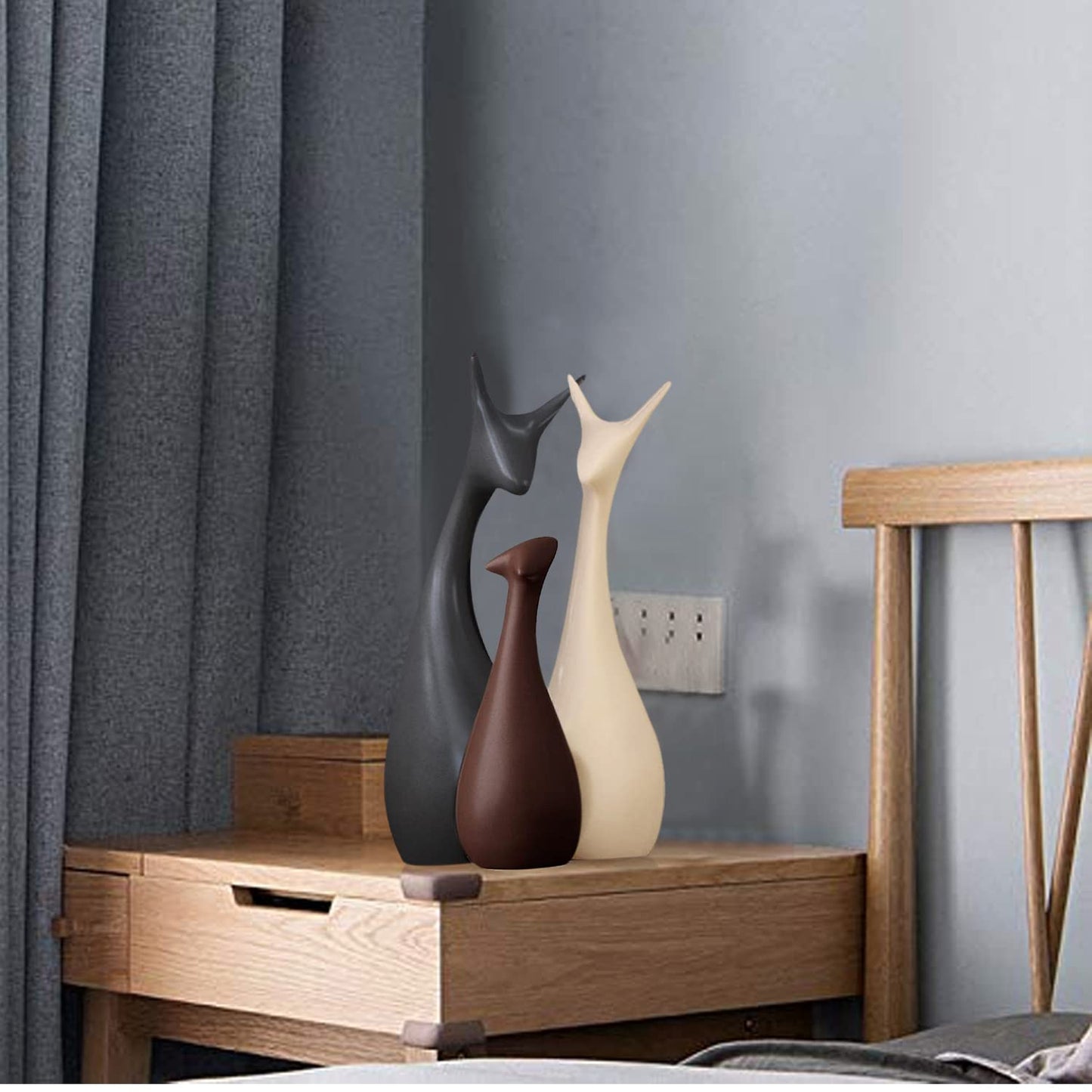 Elegant Golden Deer Family Set – Premium Ceramic Home Decor