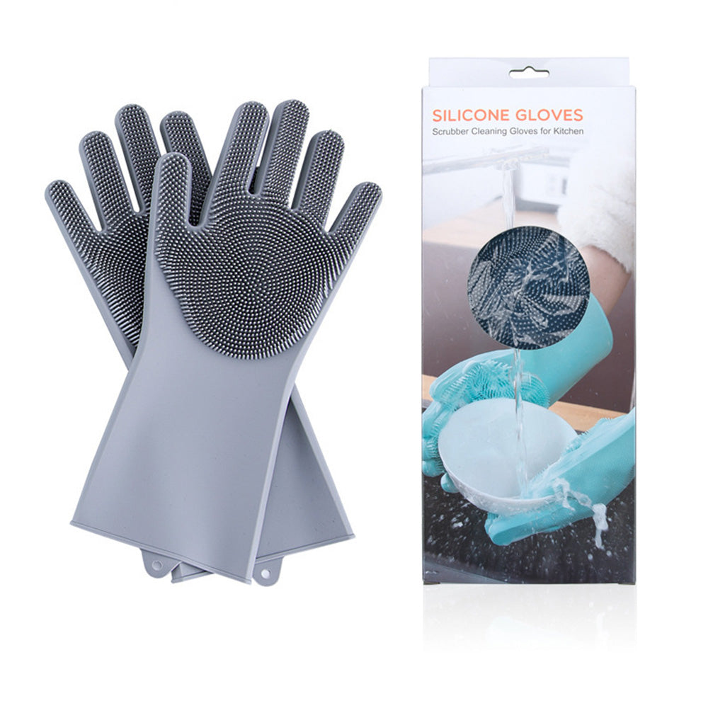 Magic Silicone Cleaning Gloves – Multipurpose Dish & Pet Washing Tool (1 Pair )